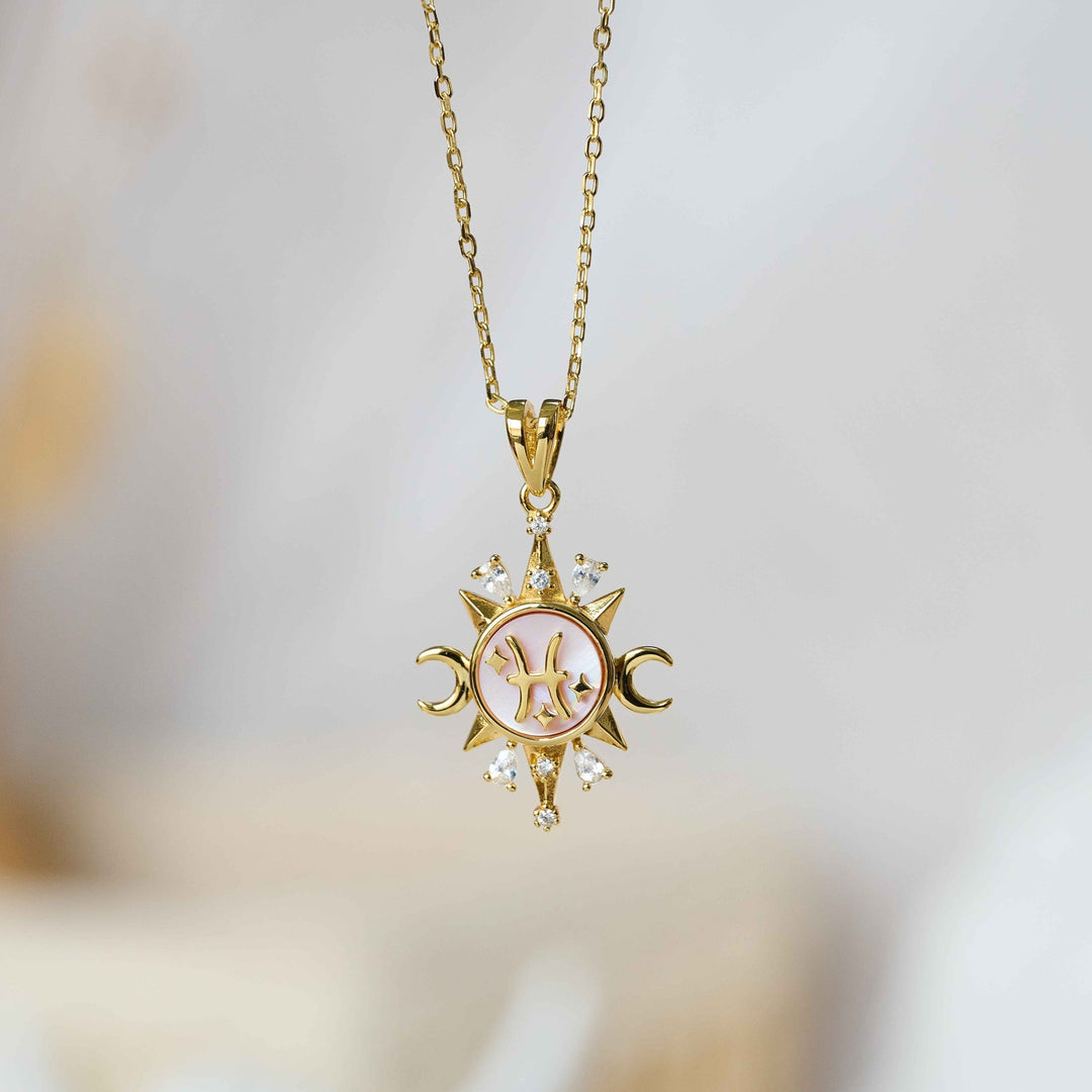 Celestial Horoscope Pendant - Pisces - Necklaces - 1