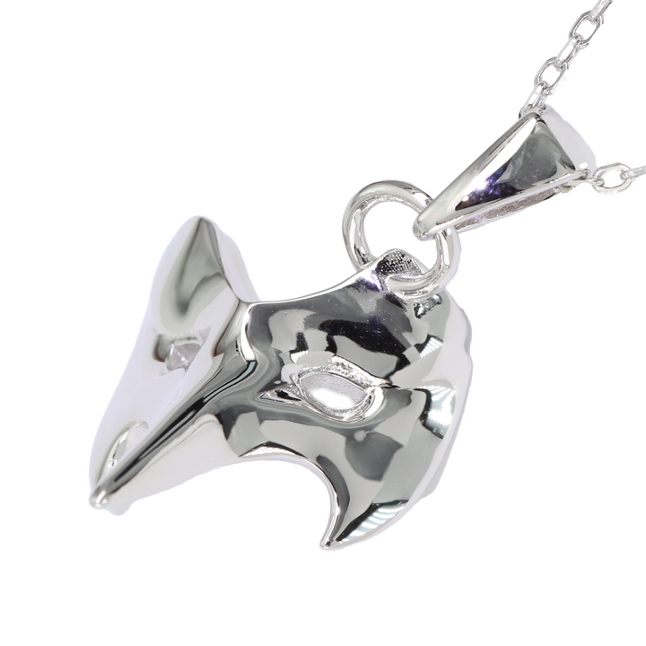 Image of a Crow-themed pendant inspired by Persona 5 Royal, featuring a detailed white mask design on a silver chain, symbolizing Crow's sophisticated and enigmatic character within the Phantom Thieves.